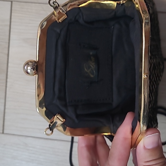 Elka Elegant Black Sequin Evening Bag Clutch - Picture 4 of 9